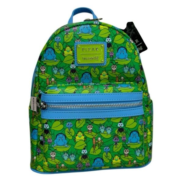 NWT Loungefly Disney Pixar A Bugs Life Backpack - Green & Blue - Picture 1 of 8